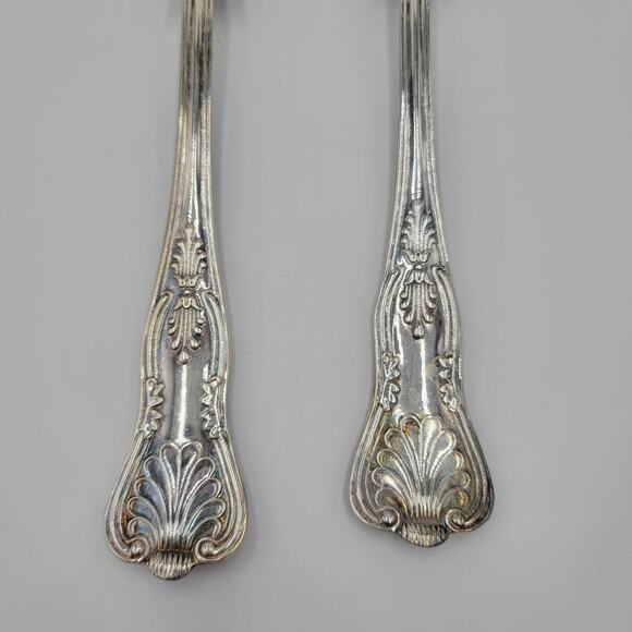 William Adams Sheffield England Lot Of 2 Serving Set Spoons Gold Wash - Picture 3 of 5